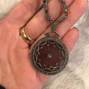 Antique Camphor & Marcasite Necklace